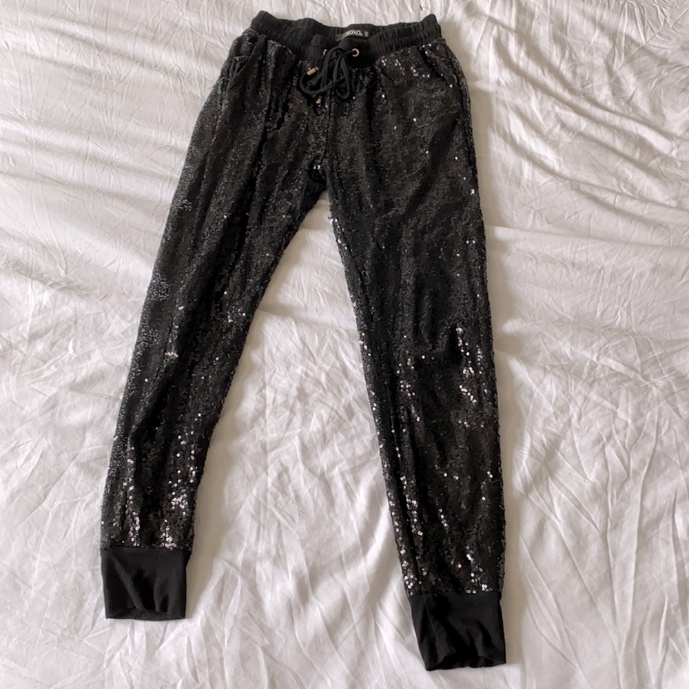 Sequin sweatpants